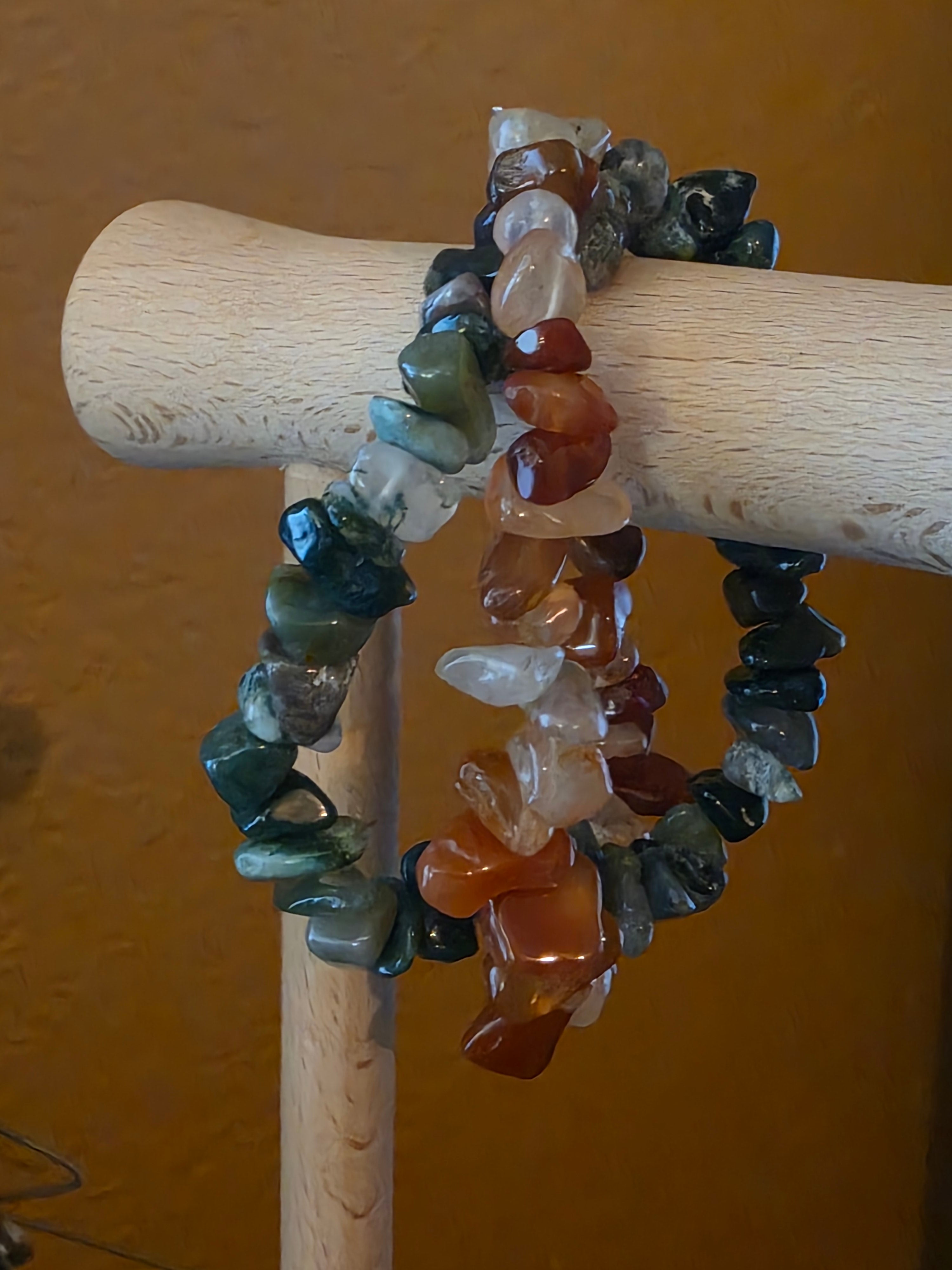 Carnelian natural stone bead bracelet