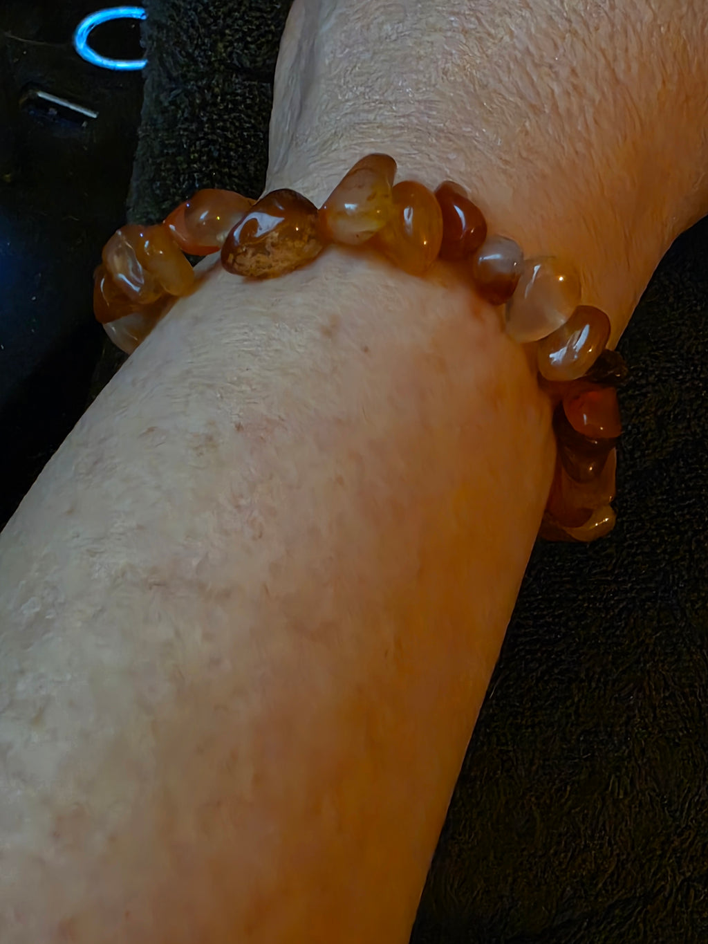 Carnelian natural stone bead bracelet