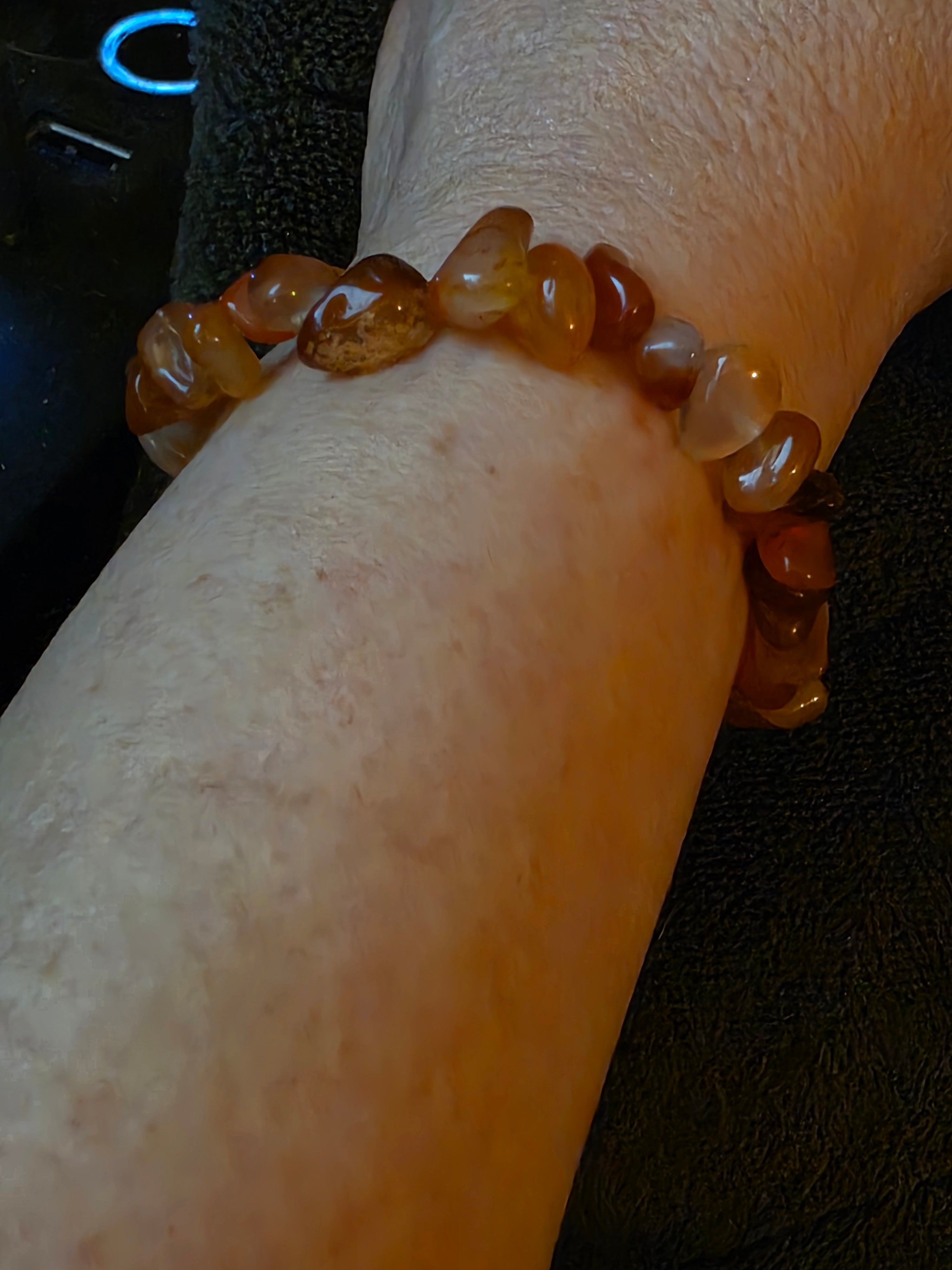 Carnelian natural stone bead bracelet