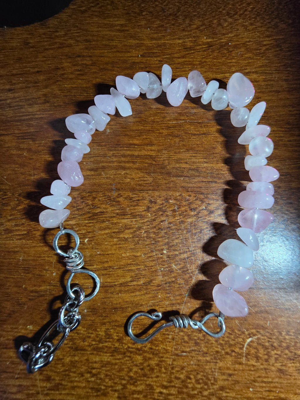 Rose quartz natural stone beaded bracelet