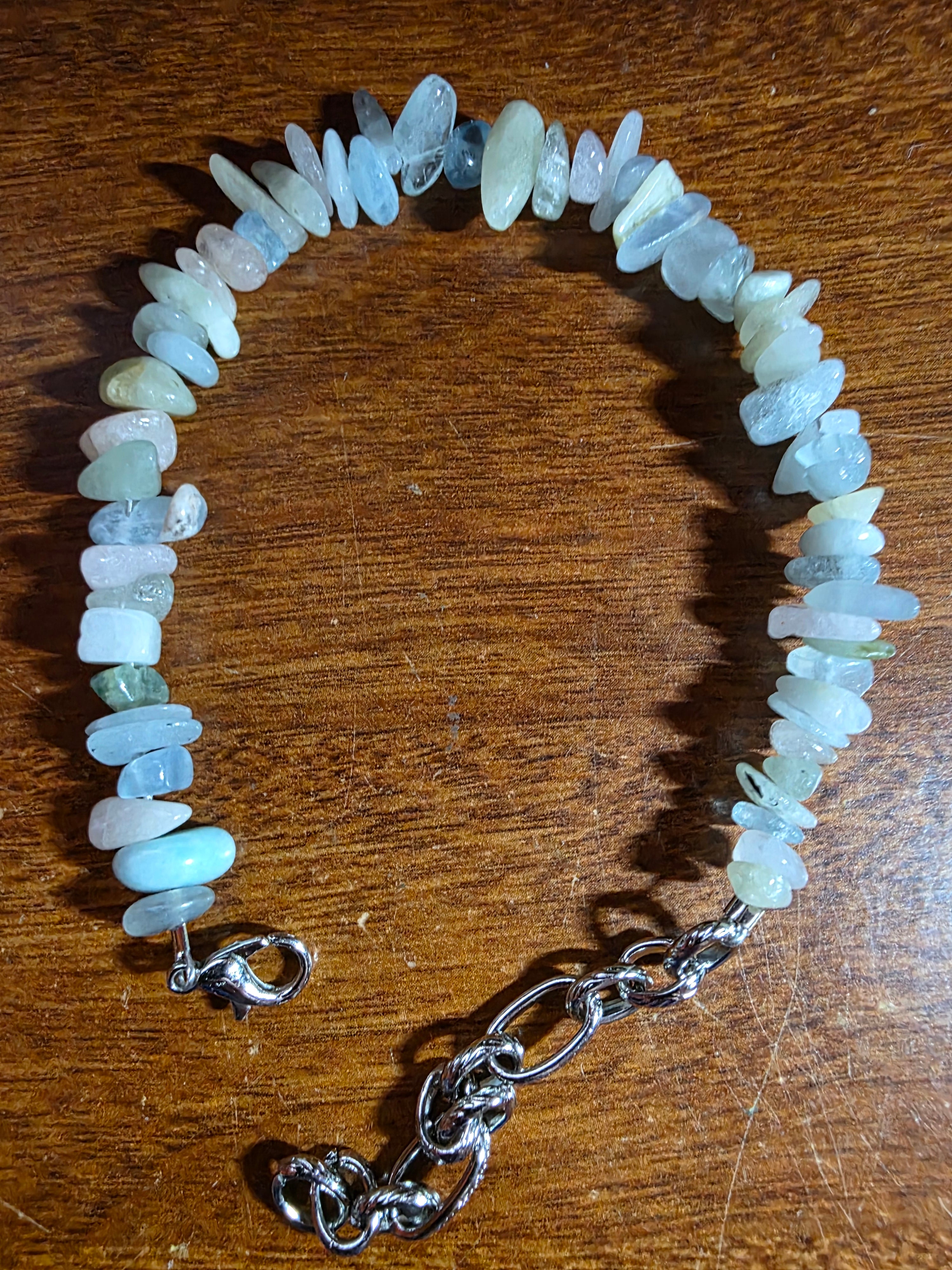 Beryl Morganite natural beaded bracelet