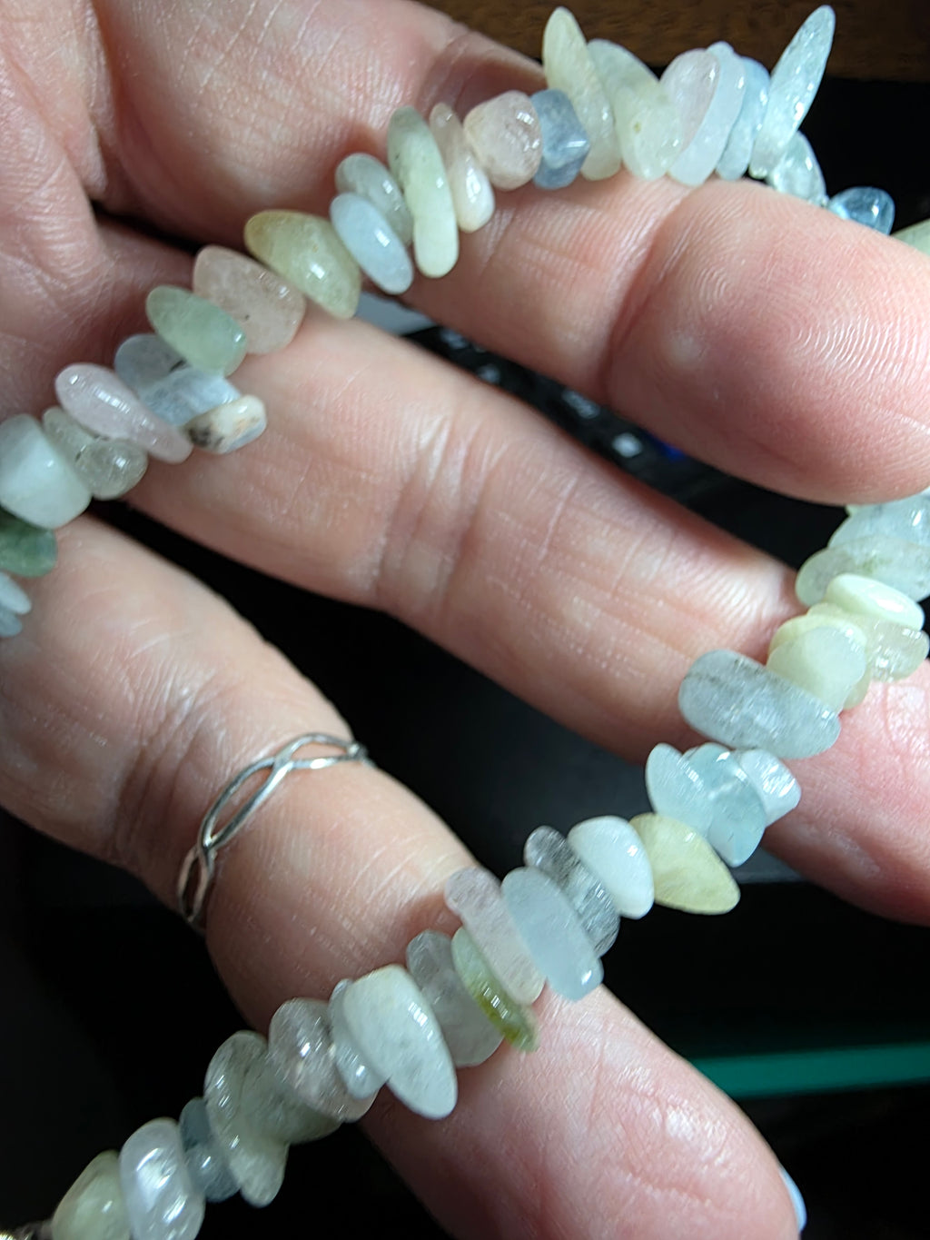 Beryl Morganite natural beaded bracelet