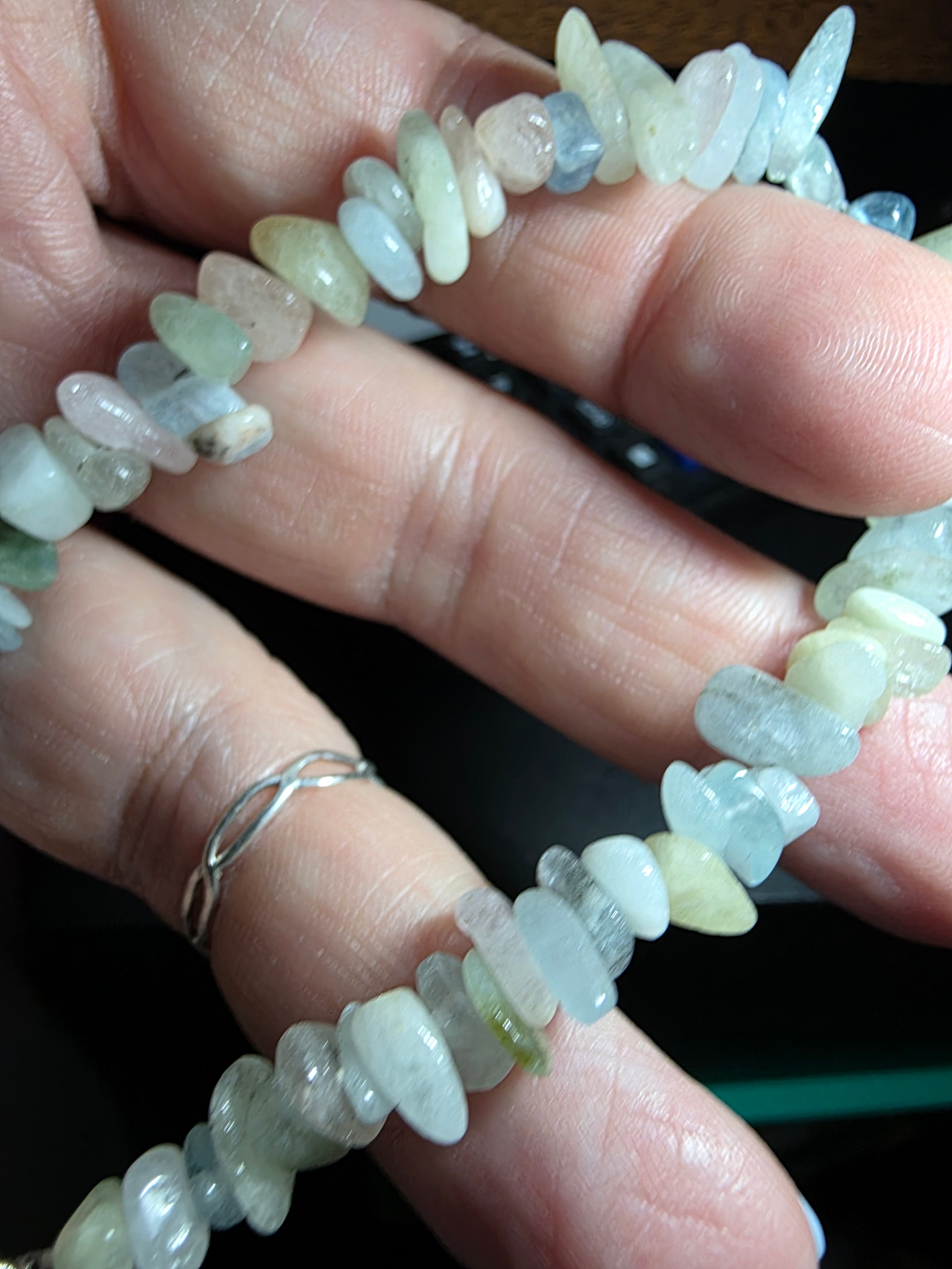 Beryl Morganite natural beaded bracelet