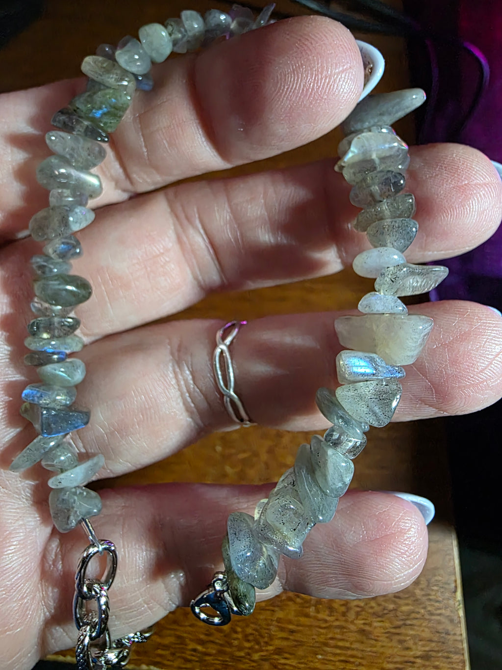 Labradorite natural beaded bracelet