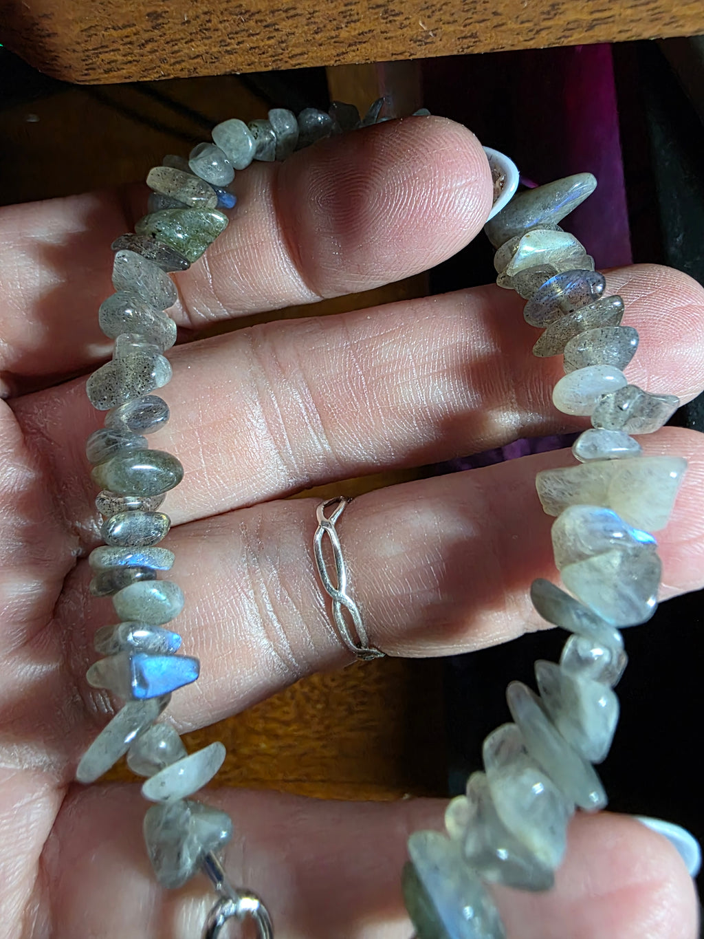 Labradorite natural beaded bracelet