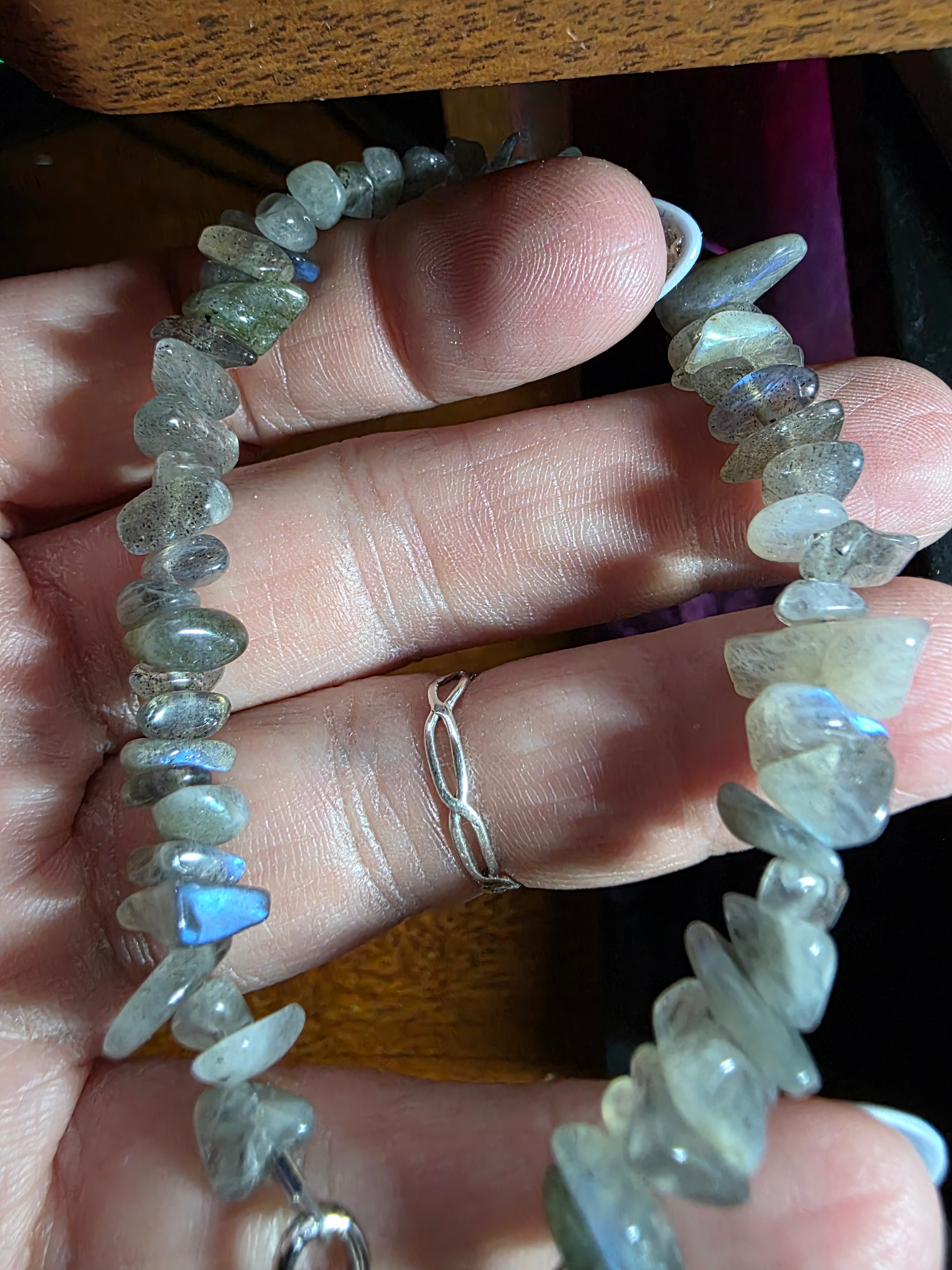 Labradorite natural beaded bracelet