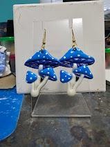 handmade polymer clay mushroom earrings