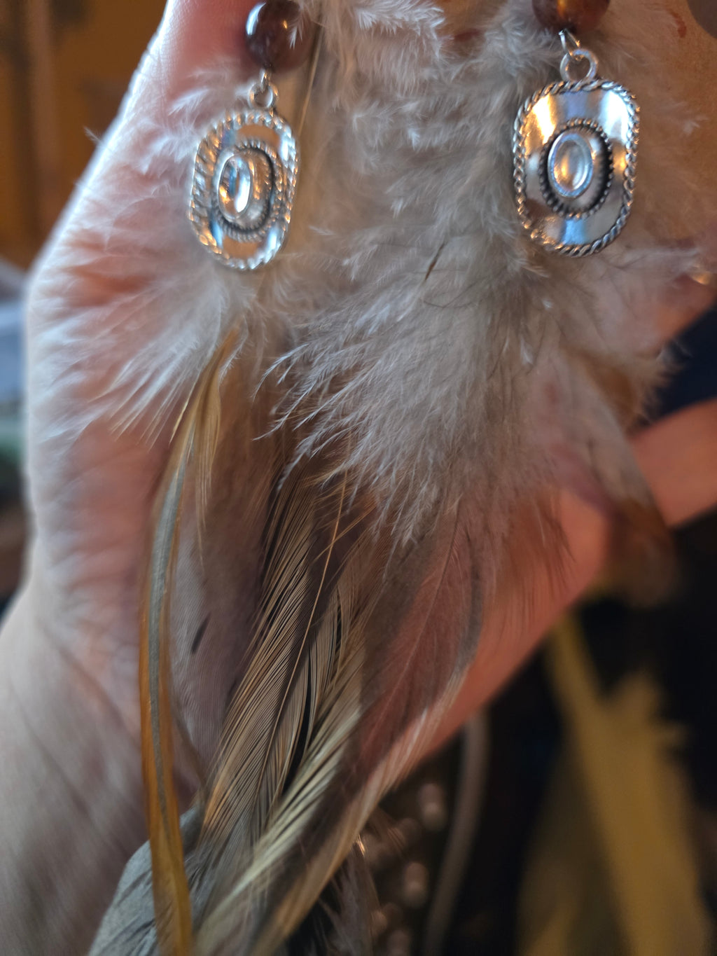 Feathered earrings