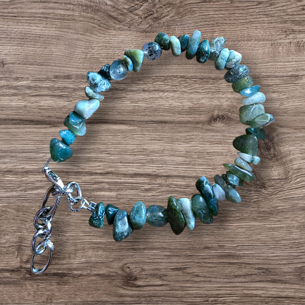 Moss Agate natural beaded bracelet