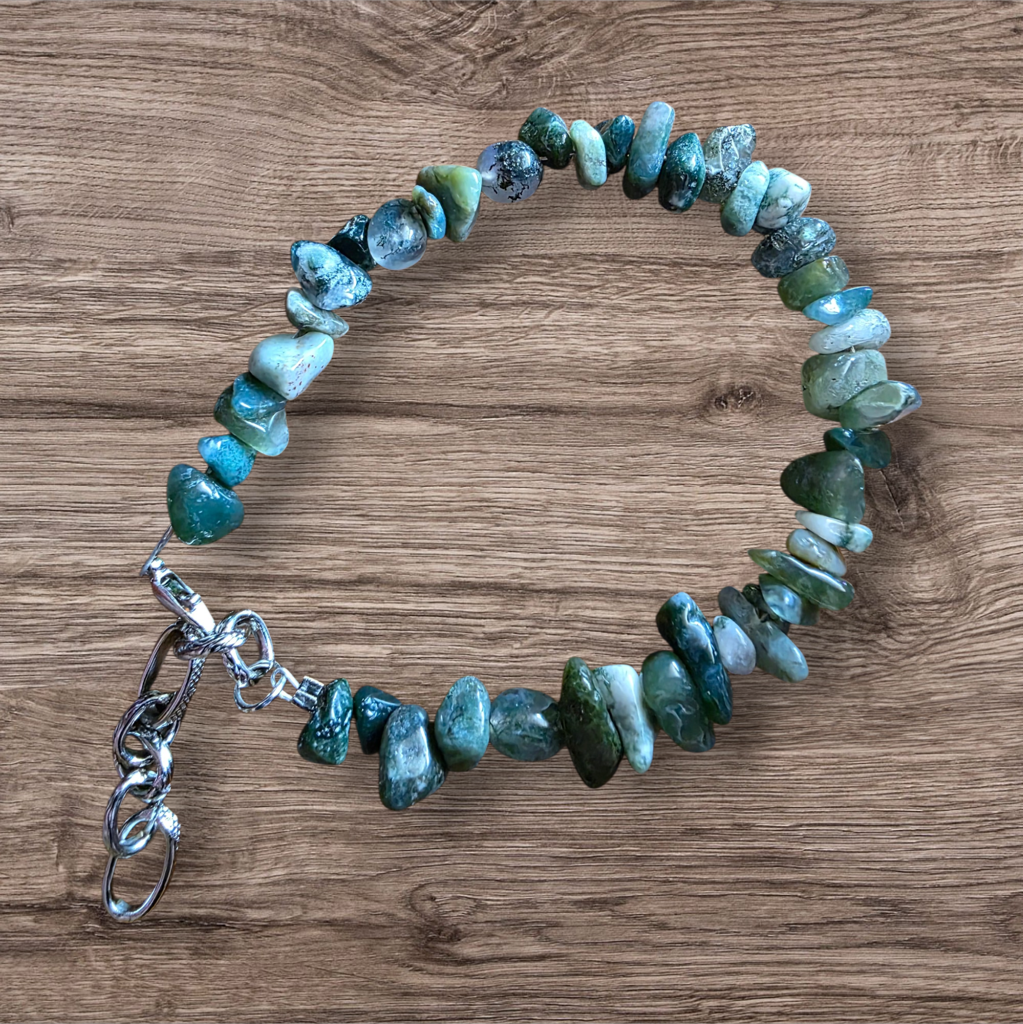 Moss Agate natural beaded bracelet