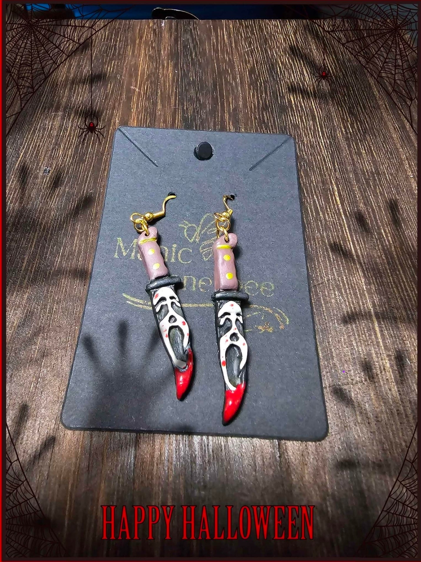 Ghostface polymer clay dangle