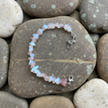 Moonstone and strawberry quartz natural stone bracelet