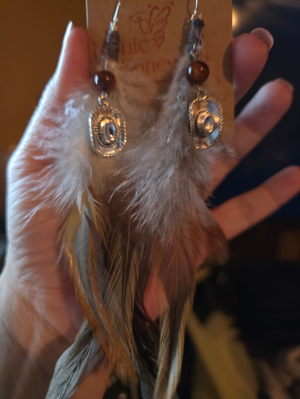 Feathered earrings