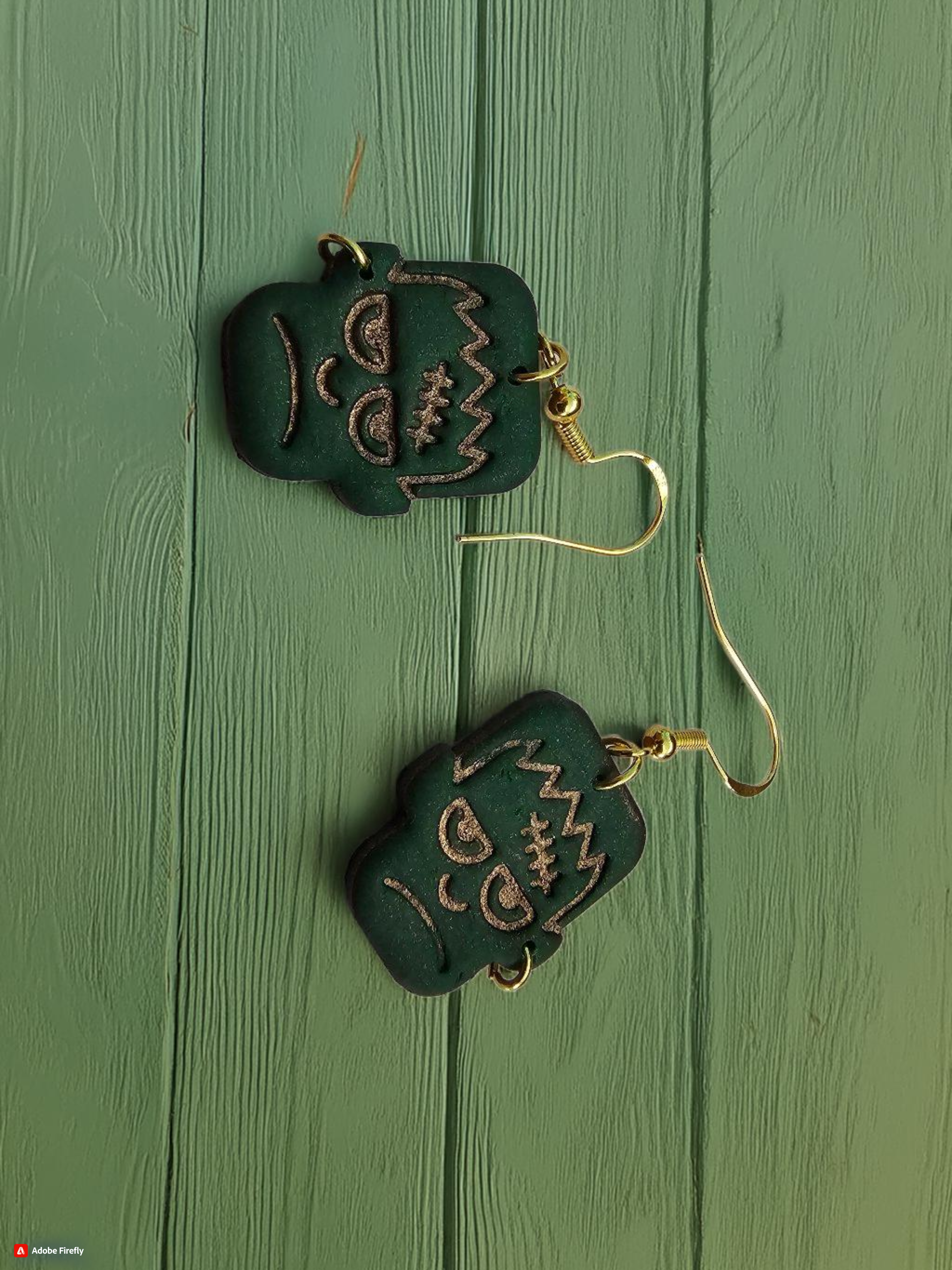 Polymer clay Frankenstein earrings