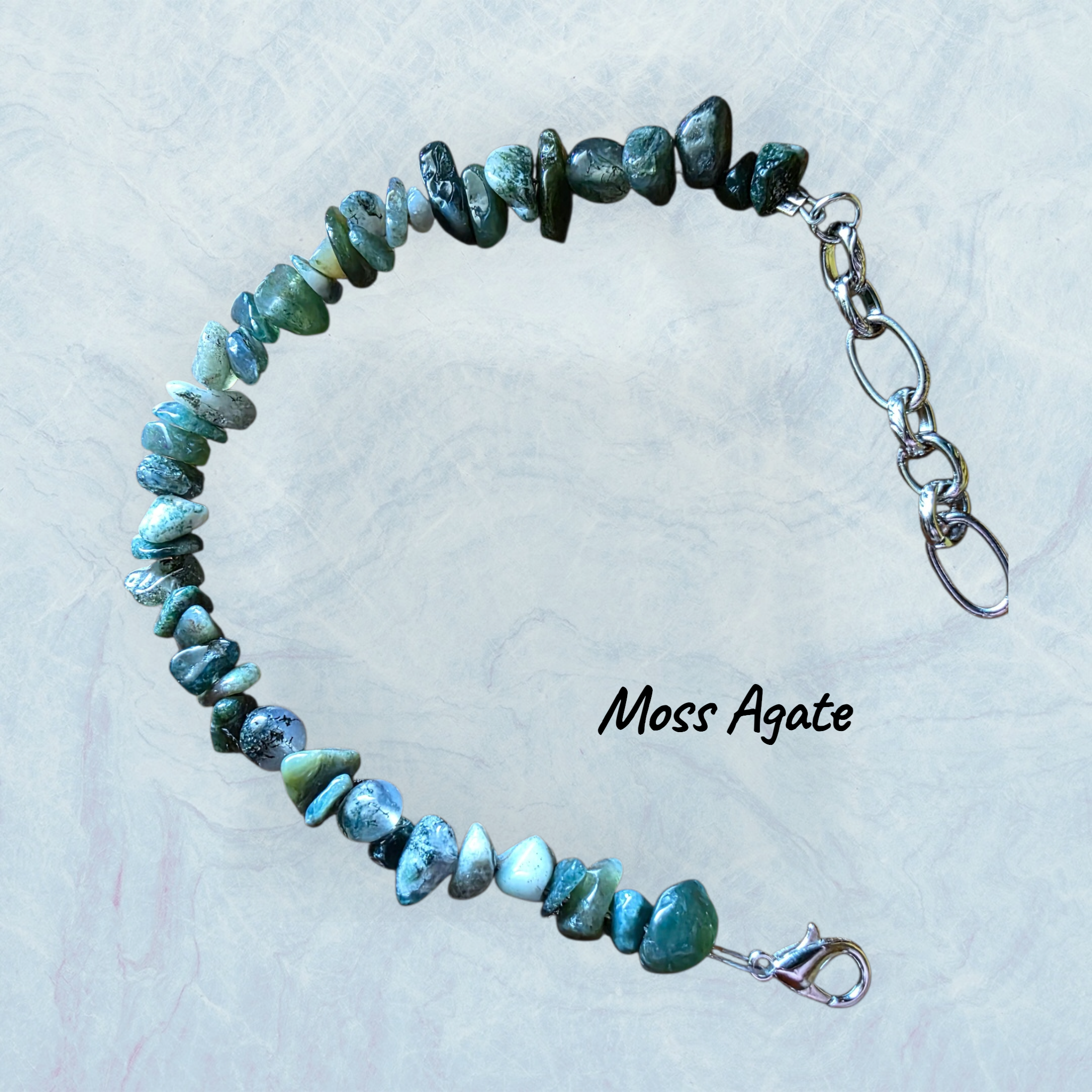 Moss Agate natural beaded bracelet