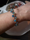 Dragon glass and copper hand wrapped wire bracelet