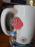 Whimsical mushroom tea dangle
