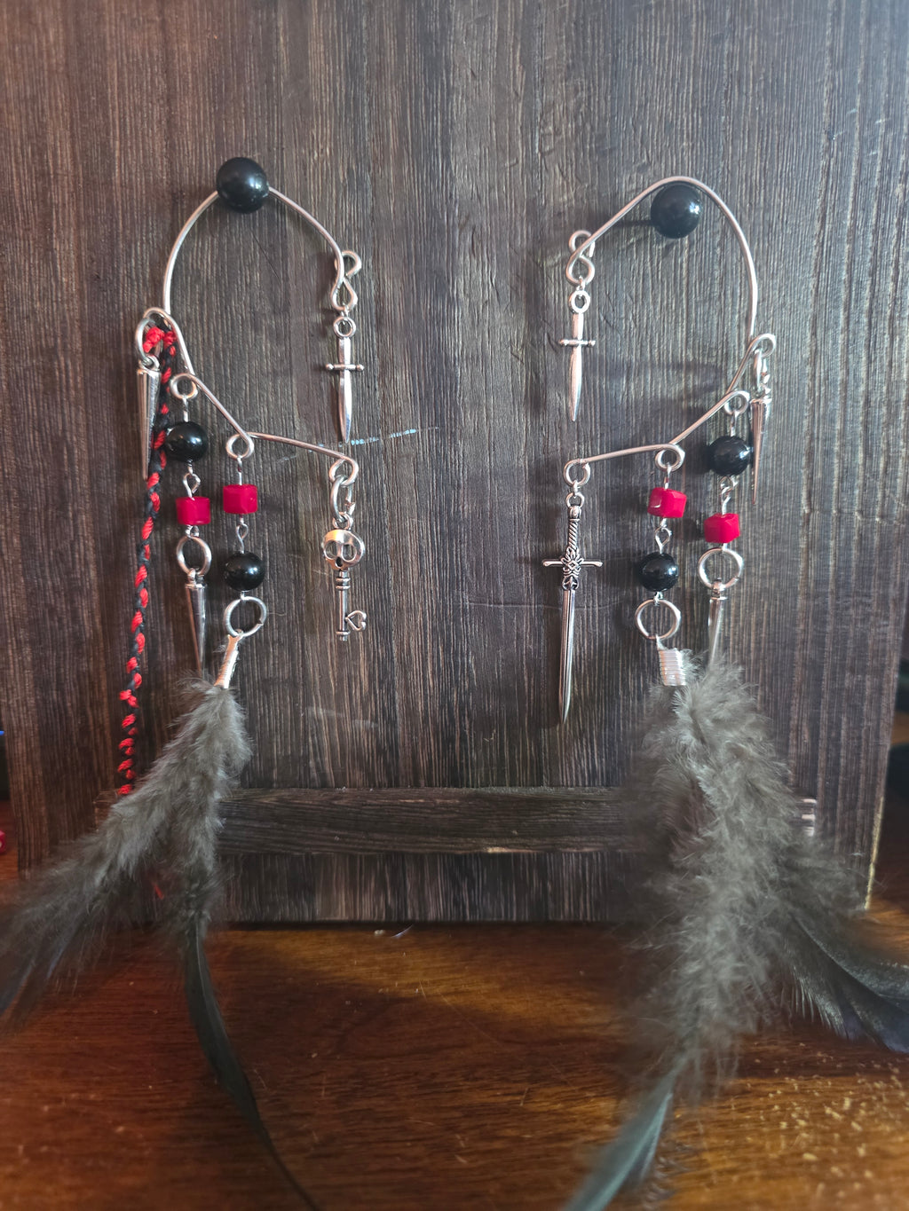 Gothic style ear cuff pair