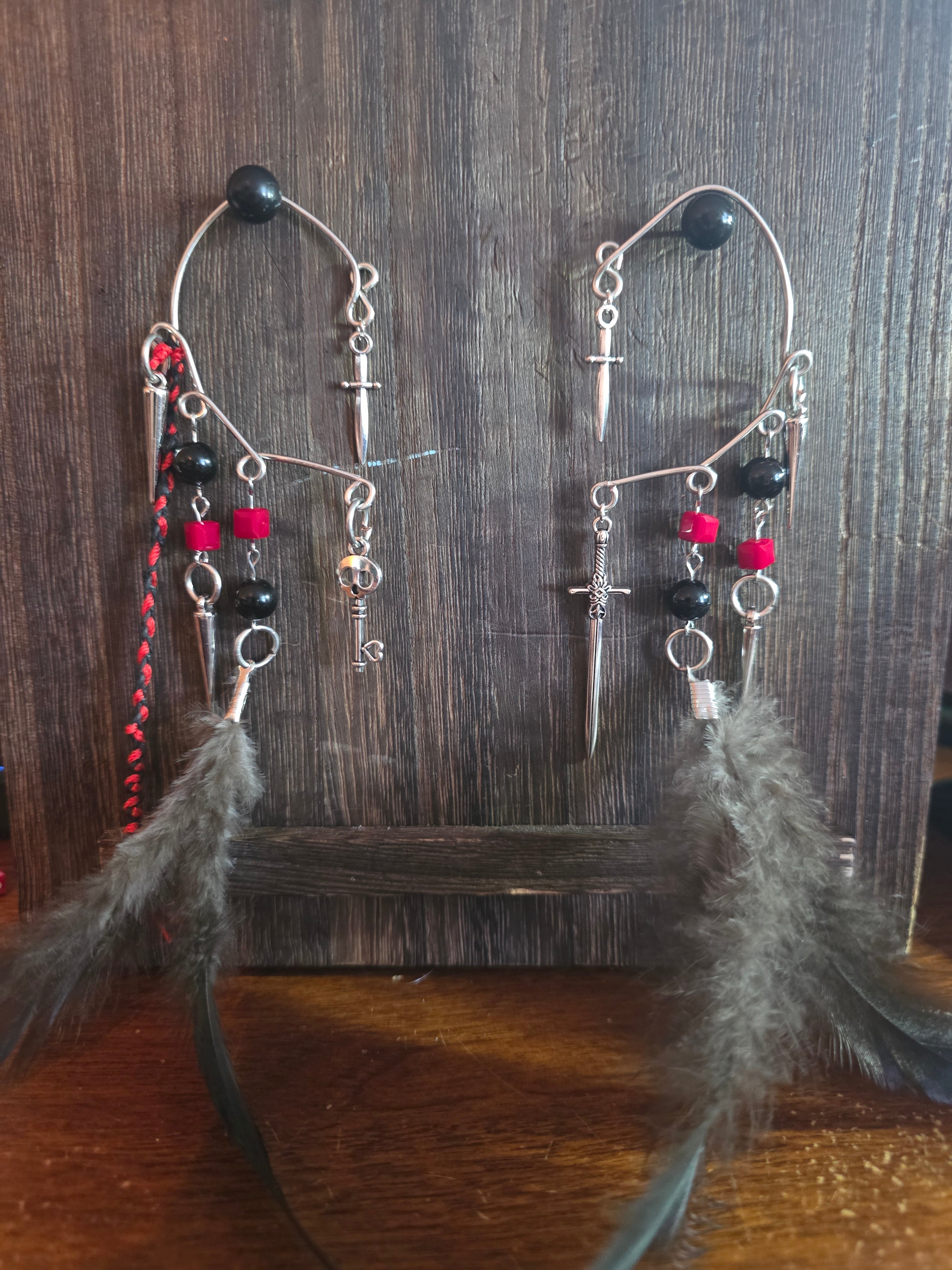 Gothic style ear cuff pair
