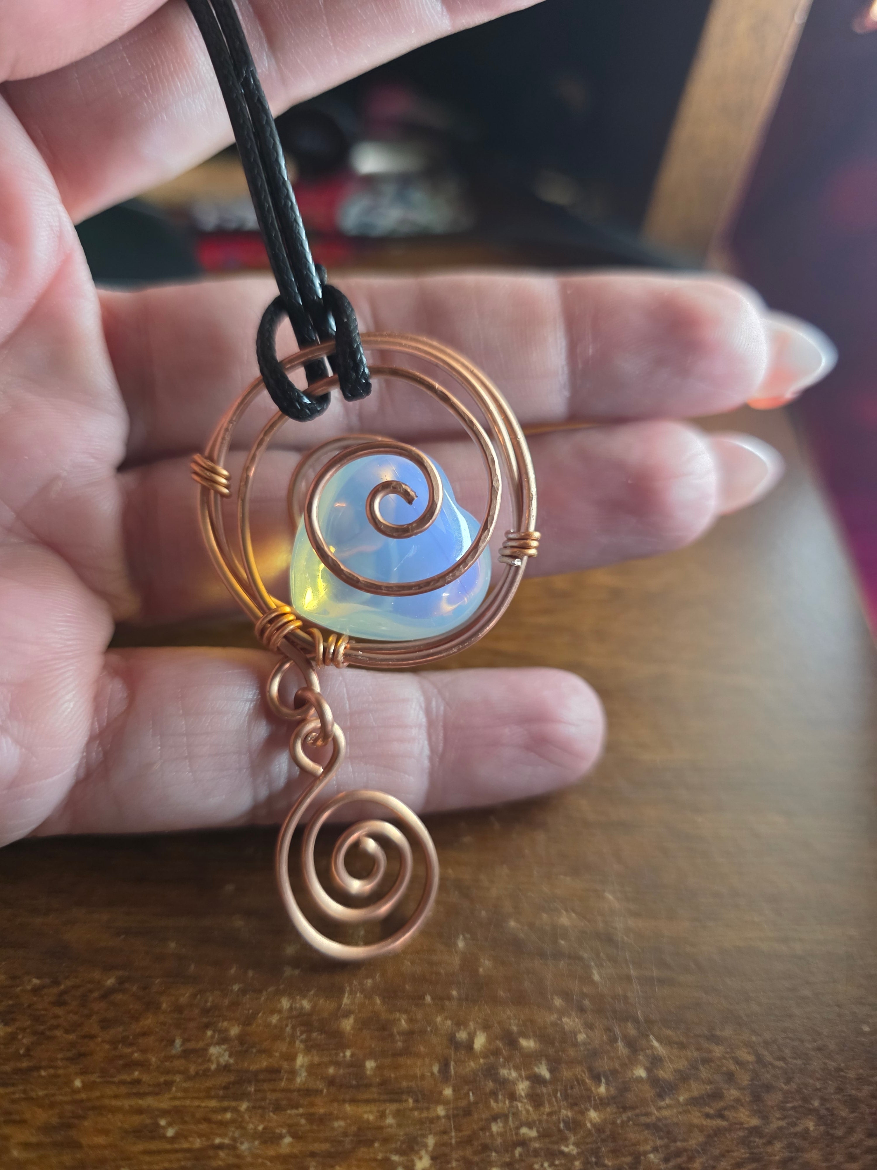 Keepsake wire wrapped necklace